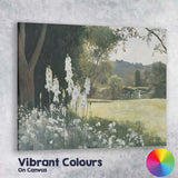 Serene White Wildflower Garden Landscape Canvas Wall Art Print Decor Picture Ready to Hang