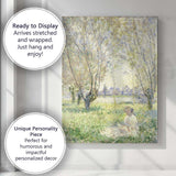 Impressionist Woodland Figure Sunlit Forest Landscape Canvas Wall Art Print Decor Picture Ready to Hang