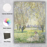 Impressionist Woodland Figure Sunlit Forest Landscape Canvas Wall Art Print Decor Picture Ready to Hang