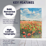 Impressionist Red Poppy Field Blue Sky Landscape Canvas Wall Art Print Decor Picture Ready to Hang