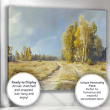 Golden Autumn Birch Forest Country Track Canvas Wall Art Print Decor Picture Ready to Hang