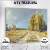 Golden Autumn Birch Forest Country Track Canvas Wall Art Print Decor Picture Ready to Hang
