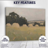 Muted Rural Hay Bale Countryside Landscape Canvas Wall Art Print Decor Picture Ready to Hang