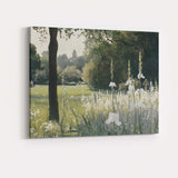 Impressionist Woodland Meadow White Wildflowers Tranquil Park Landscape Canvas Wall Art Print Decor Picture Ready to Hang