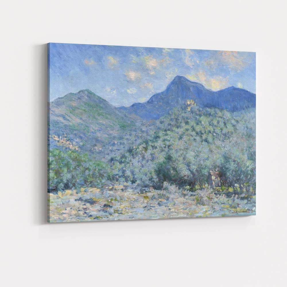 Blue Mountain Valley Impressionist Landscape Scenic Nature Canvas Wall Art Print Decor Picture Ready to Hang