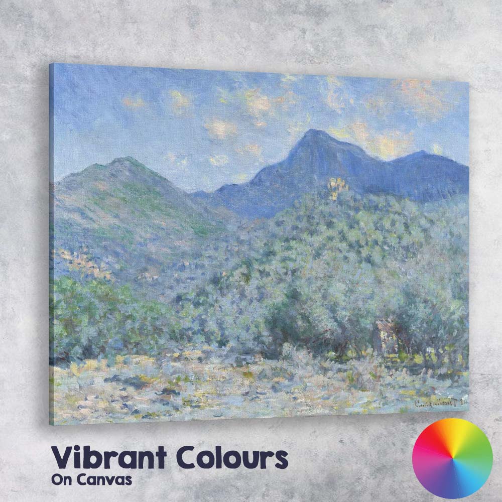 Blue Mountain Valley Impressionist Landscape Scenic Nature Canvas Wall Art Print Decor Picture Ready to Hang