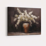 Elegant White Blossom Floral Vase Still Life Canvas Wall Art Print Decor Picture Ready to Hang