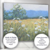 Soft Summer Cow Parsley Wildflower Meadow Landscape Canvas Wall Art Print Decor Picture Ready to Hang