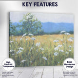 Soft Summer Cow Parsley Wildflower Meadow Landscape Canvas Wall Art Print Decor Picture Ready to Hang