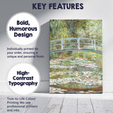 Impressionist Japanese Bridge Water Lily Pond Garden Canvas Wall Art Print Decor Picture Ready to Hang