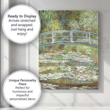 Impressionist Japanese Bridge Water Lily Pond Garden Canvas Wall Art Print Decor Picture Ready to Hang
