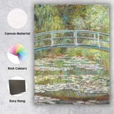 Impressionist Japanese Bridge Water Lily Pond Garden Canvas Wall Art Print Decor Picture Ready to Hang