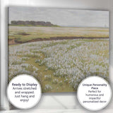 Coastal Wildflower Meadow Seaside Village Spring Landscape Canvas Wall Art Print Decor Picture Ready to Hang