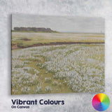 Coastal Wildflower Meadow Seaside Village Spring Landscape Canvas Wall Art Print Decor Picture Ready to Hang