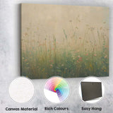 Minimalist Wildflower Meadow Soft Pastel Botanical Landscape Canvas Wall Art Print Decor Picture Ready to Hang