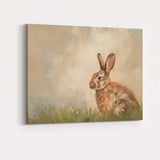 Watercolour Brown Woodland Hare Wildlife Portrait Canvas Wall Art Print Decor Picture Ready to Hang
