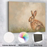 Watercolour Brown Woodland Hare Wildlife Portrait Canvas Wall Art Print Decor Picture Ready to Hang