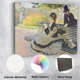 Classic Impressionist Victorian Couple Garden Park Bench Canvas Wall Art Print Decor Picture Ready to Hang