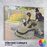 Classic Impressionist Victorian Couple Garden Park Bench Canvas Wall Art Print Decor Picture Ready to Hang