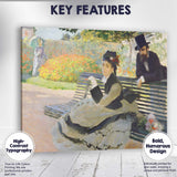 Classic Impressionist Victorian Couple Garden Park Bench Canvas Wall Art Print Decor Picture Ready to Hang