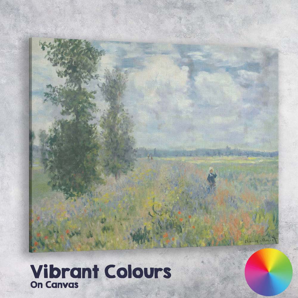 Claude Monet Wildflower Meadow Countryside Landscape Impressionist Canvas Wall Art Print Decor Picture Ready to Hang