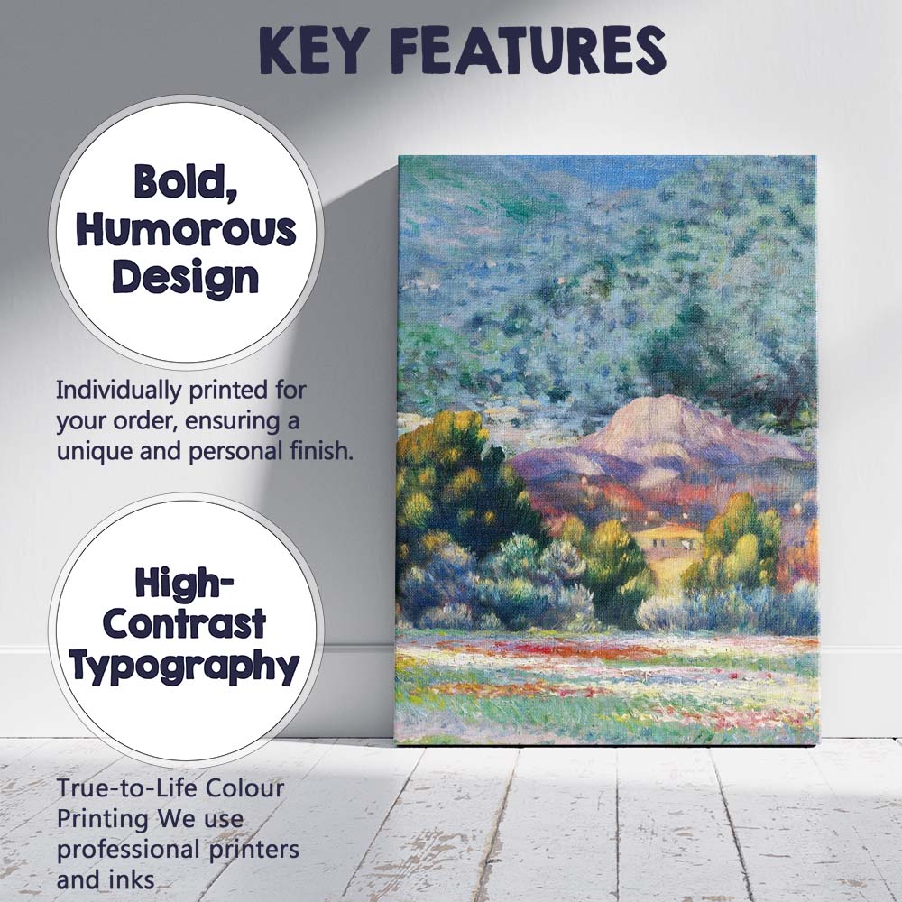Impressionist Mountain Valley Colourful Countryside Landscape Canvas Wall Art Print Decor Picture Ready to Hang
