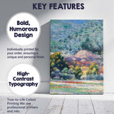 Impressionist Mountain Valley Colourful Countryside Landscape Canvas Wall Art Print Decor Picture Ready to Hang
