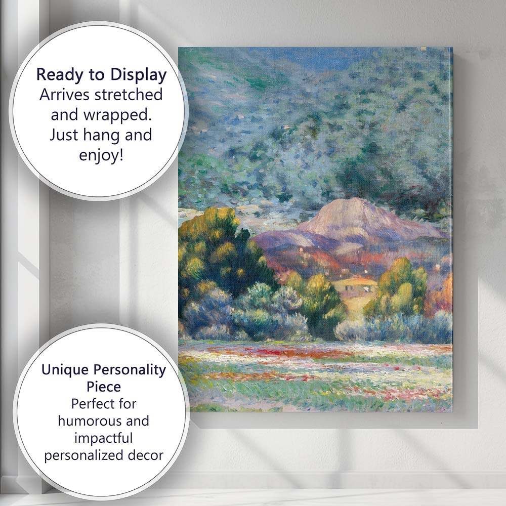 Impressionist Mountain Valley Colourful Countryside Landscape Canvas Wall Art Print Decor Picture Ready to Hang
