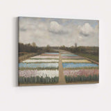 Pastel Tulip Fields Dutch Countryside Floral Landscape Canvas Wall Art Print Decor Picture Ready to Hang