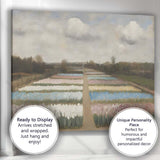 Pastel Tulip Fields Dutch Countryside Floral Landscape Canvas Wall Art Print Decor Picture Ready to Hang