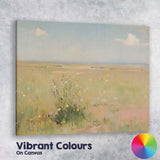 Minimalist Wildflower Meadow Soft Neutral Landscape Canvas Wall Art Print Decor Picture Ready to Hang