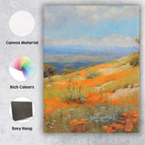 Bright Orange Poppy Hillside Spring Landscape Canvas Wall Art Print Decor Picture Ready to Hang