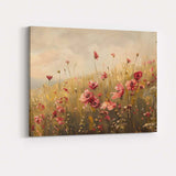 Elegant Pink Wild Poppy Meadow Floral Canvas Wall Art Print Decor Picture Ready to Hang