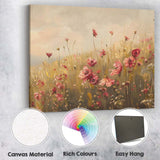 Elegant Pink Wild Poppy Meadow Floral Canvas Wall Art Print Decor Picture Ready to Hang