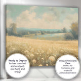 Dreamy Wildflower Meadow Rolling Hills Summer Landscape Canvas Wall Art Print Decor Picture Ready to Hang