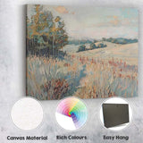 Soft Pastel Countryside Meadow Watercolour Landscape Canvas Wall Art Print Decor Picture Ready to Hang