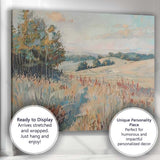 Soft Pastel Countryside Meadow Watercolour Landscape Canvas Wall Art Print Decor Picture Ready to Hang