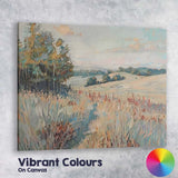 Soft Pastel Countryside Meadow Watercolour Landscape Canvas Wall Art Print Decor Picture Ready to Hang