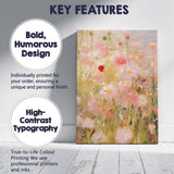 Soft Pink Wildflower Meadow Impressionist Floral Canvas Wall Art Print Decor Picture Ready to Hang