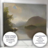 Moody Mountain Lake Reflection Landscape Traditional Canvas Wall Art Print Decor Picture Ready to Hang