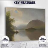 Moody Mountain Lake Reflection Landscape Traditional Canvas Wall Art Print Decor Picture Ready to Hang