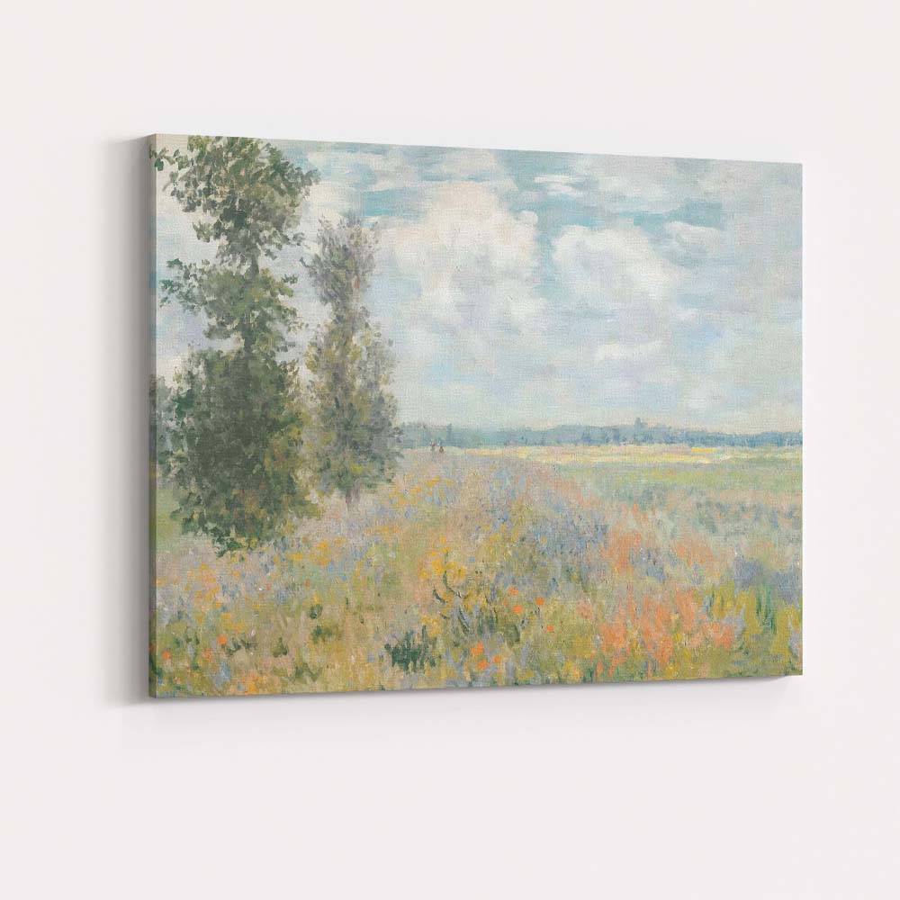 Impressionist Summer Wildflower Meadow Countryside Landscape Canvas Wall Art Print Decor Picture Ready to Hang