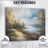 Atmospheric Lakeside Woodland Landscape Impressionist Painting Canvas Wall Art Print Decor Picture Ready to Hang
