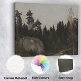 Dark Nordic Forest Woodland Landscape Rustic Canvas Wall Art Print Decor Picture Ready to Hang