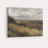 Muted Countryside Fields Panoramic Landscape Painting Canvas Wall Art Print Decor Picture Ready to Hang