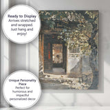 Traditional Chinese Courtyard Entrance Ancient Architecture Impressionist Garden Painting Canvas Wall Art Print Decor Picture Ready to Hang