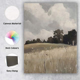 Abstract Neutral Countryside Meadow Wildflower Landscape Oil Painting Canvas Wall Art Print Decor Picture Ready to Hang