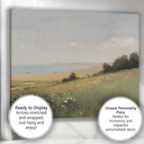 Coastal Wildflower Meadow Rolling Hills Seascape Landscape Canvas Wall Art Print Decor Picture Ready to Hang