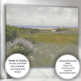 Soft Coastal Meadow Wildflowers Panoramic Landscape Canvas Wall Art Print Decor Picture Ready to Hang