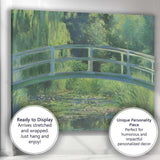 Impressionist Japanese Garden Arched Bridge Tranquil Pond Canvas Wall Art Print Decor Picture Ready to Hang
